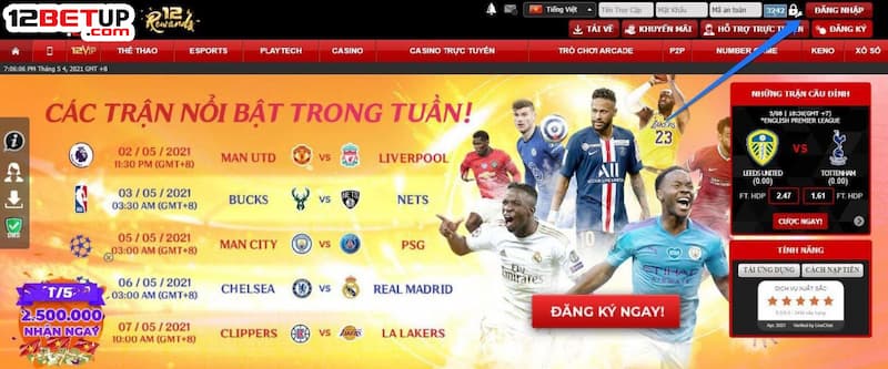 Đăng nhập 12Bet nhanh chóng