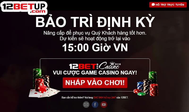 12bet bảo trì