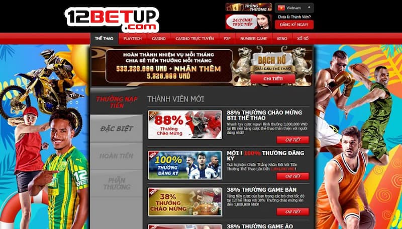 3 Bước nhận ưu đãi thành viên VIP 12Bet