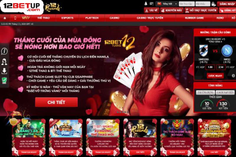 Casino trực tuyến uy tín 12Bet có gì hấp dẫn